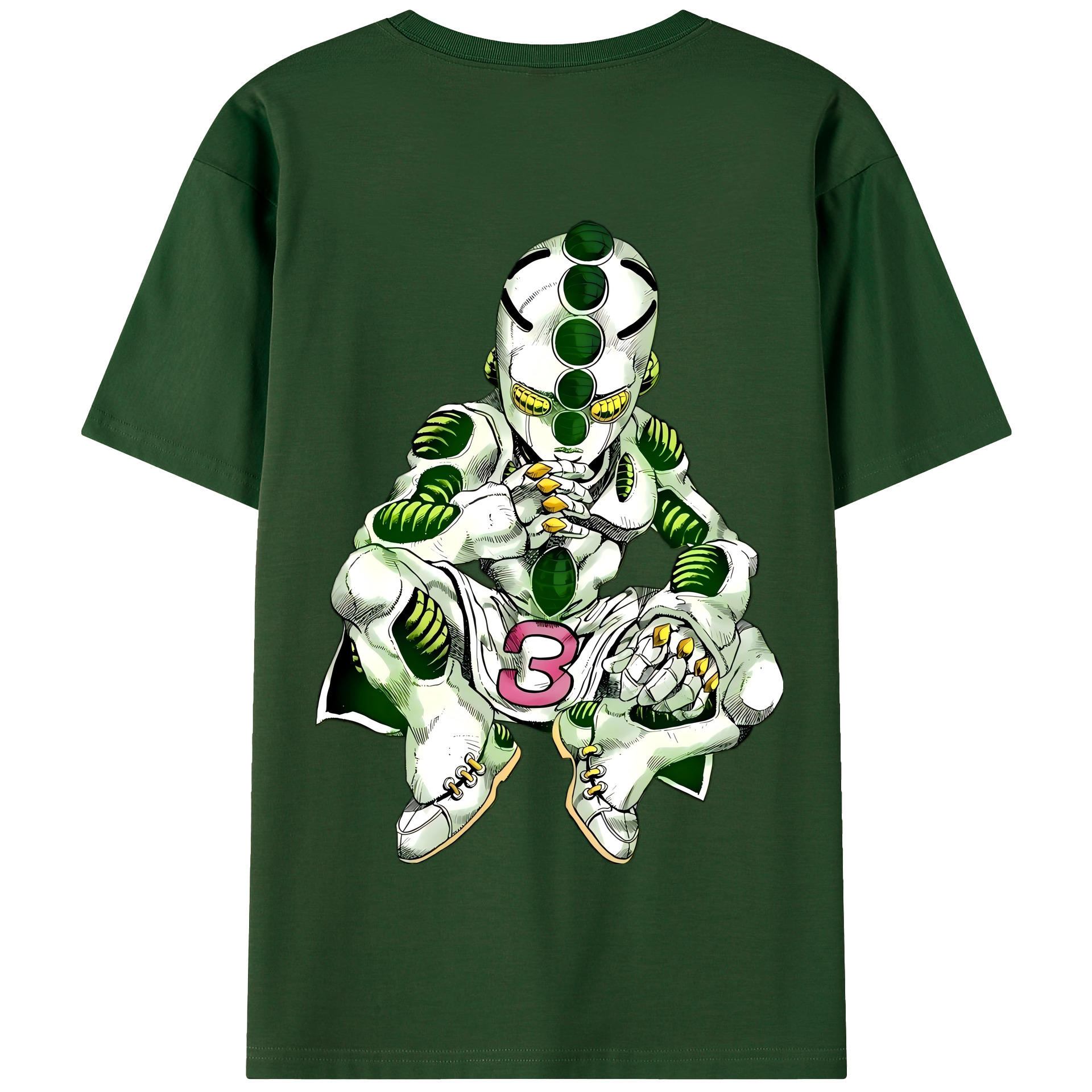 （画像用） ジョジョの奇妙な冒険 広瀨康一 JoJo's Bizarre Adventure Hirose Koichi 綿100％半袖Tシャツ（背面プリント）